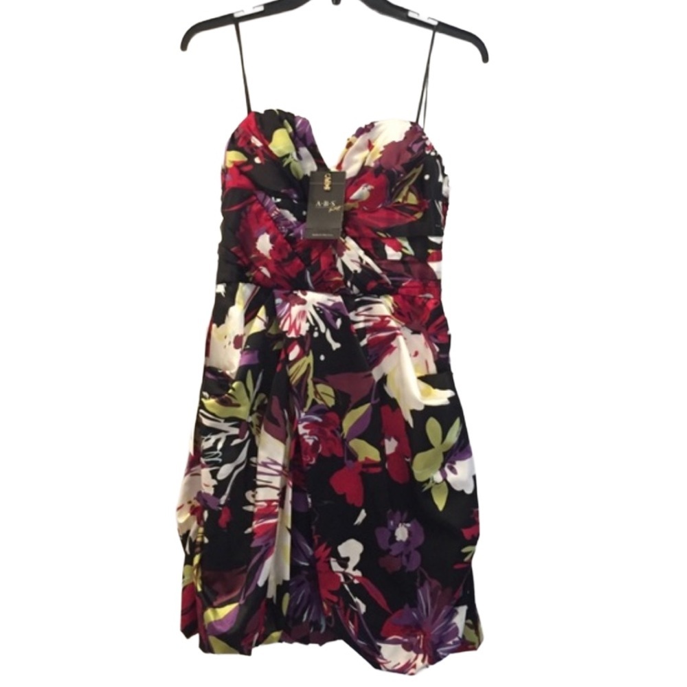 NWT ABS Allen Schwartz Floral Silk Cocktail Dress Size 6 – Sold Out